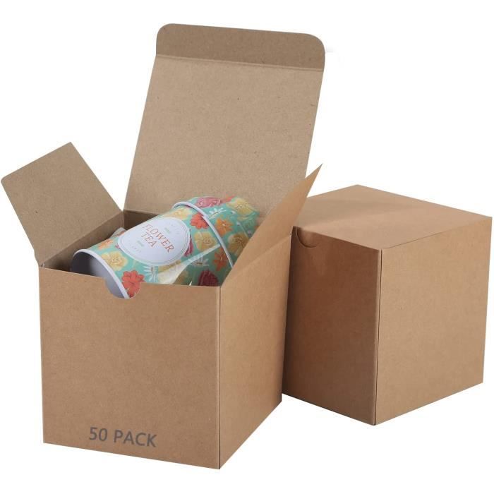 Boite Cadeau Kraft,10x10x 10 cm Boite Cadeau,Boite Emballage en Carton  Marron Facile à Assembler,Boites Cadeaux pour Fêtes,An[~387] - Cdiscount  Beaux-Arts et Loisirs créatifs