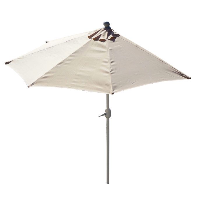 MCW Demi-parasol aluminium balcon ou terrasse IP 50+ 270cm ~ crème sans pied