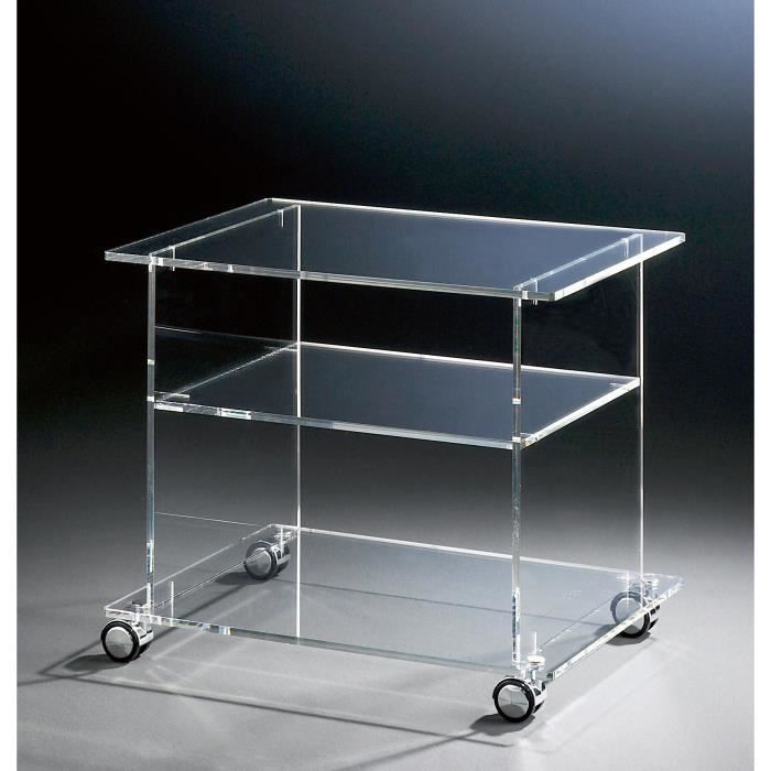 Table D'Appoint Acrylique Transparent HOWE-Deko - Design Minimaliste Et Moderne - 44 X 29,5 X 42,5 Cm - Épaisseur 8 Mm - Idéale Chevet Ou Salon