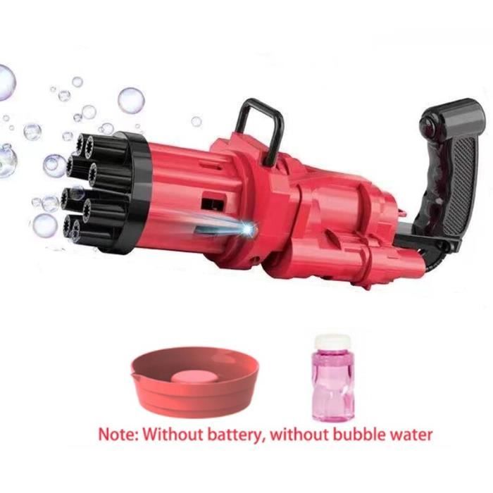 Pistolet à Bulles Automatique Pour Enfant - LED Lumineux - Fonctionne Sur Piles AA - Parfait Pour L'extérieur - Rouge - 3