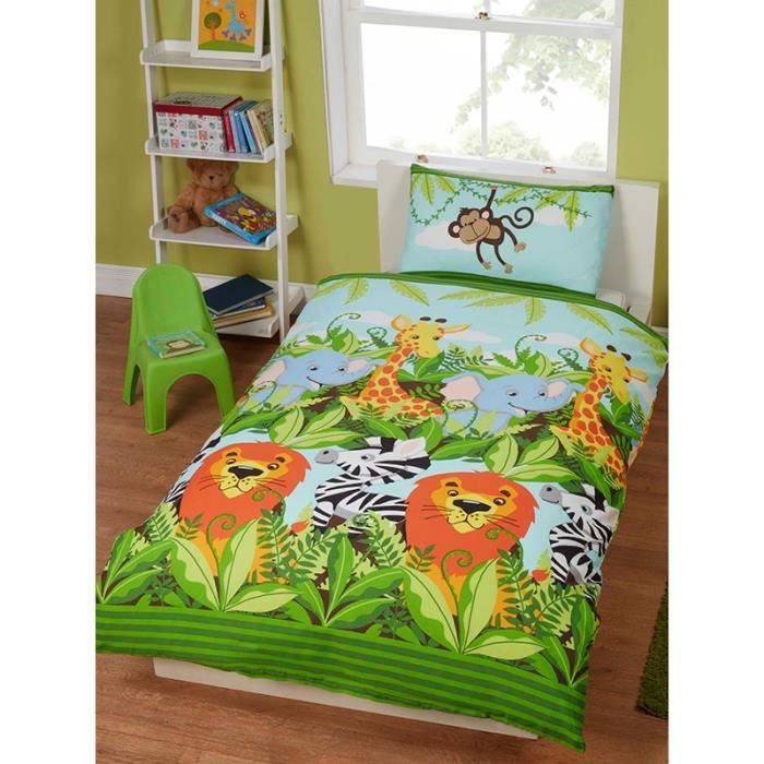 Parure De Lit Girafe 200X200 Cm 1 Personne 3D Motif Kawaii Animaux Housse De Couette Avec