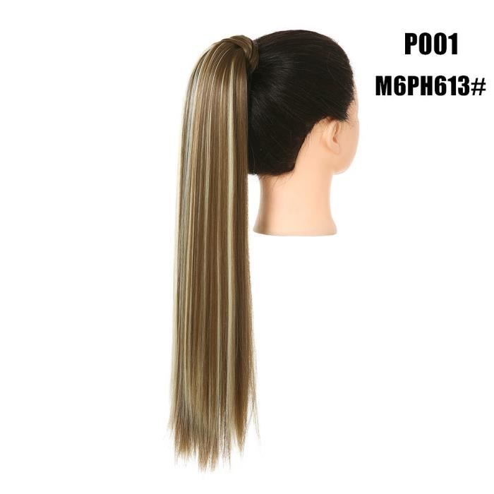 Extension De Cheveux Synthétique - Queue De Cheval Lisse Longue, Couleur Blanc - Clip Intégré, Neuf Sans étiquette