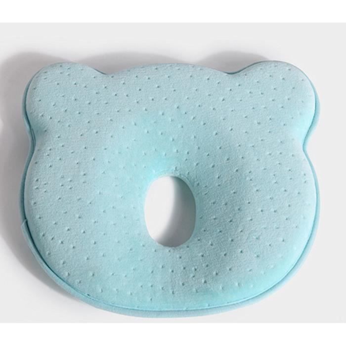 Coussin Anti Tête Plate à Mémoire de Forme Sommeil bebe-Blue