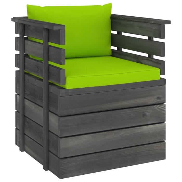 fauteuil de jardin jm - bois de pin - coussins confortables - design moderne
