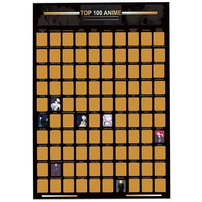 Top 100 Anime Poster 224 gratter avec inscription 171 Anime Bucket List 187  en feuille d'or Cadeau pour les fans d'animation 23 - Cdiscount DVD