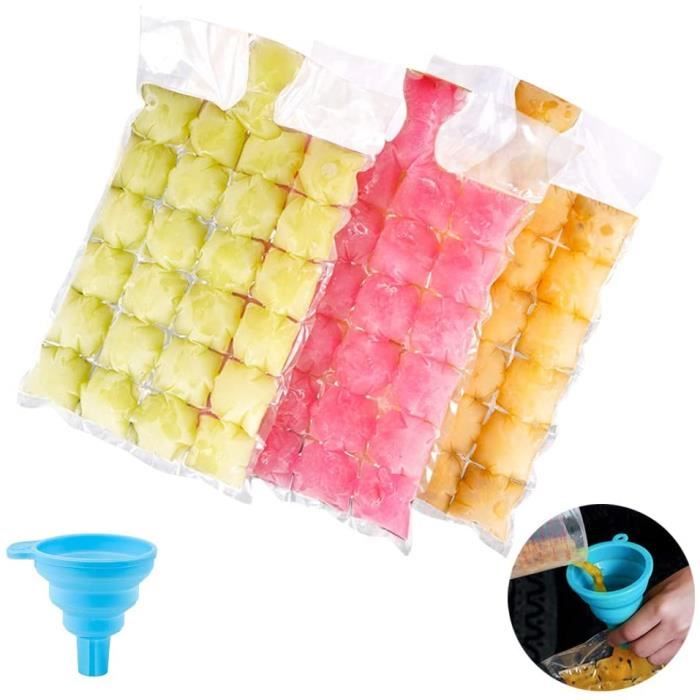 200 Sachets à Popsicle DIY - 28x5,5cm, Sans BPA, Avec Entonnoir, Pour Yaourt, Glace, Bonbons Maison