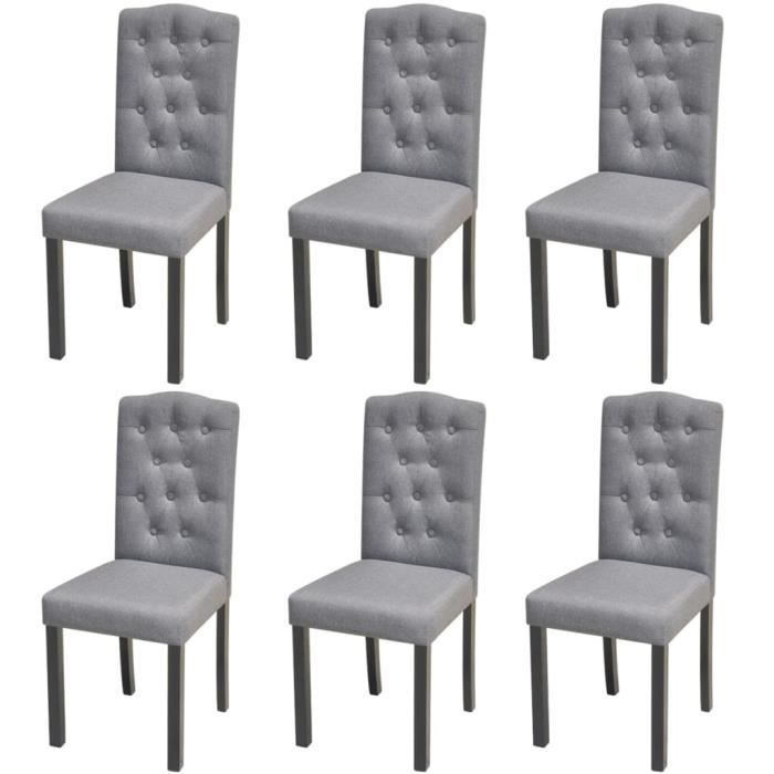 Lot de chaises de salle à manger 6 pcs  Style contemporein Gris clair