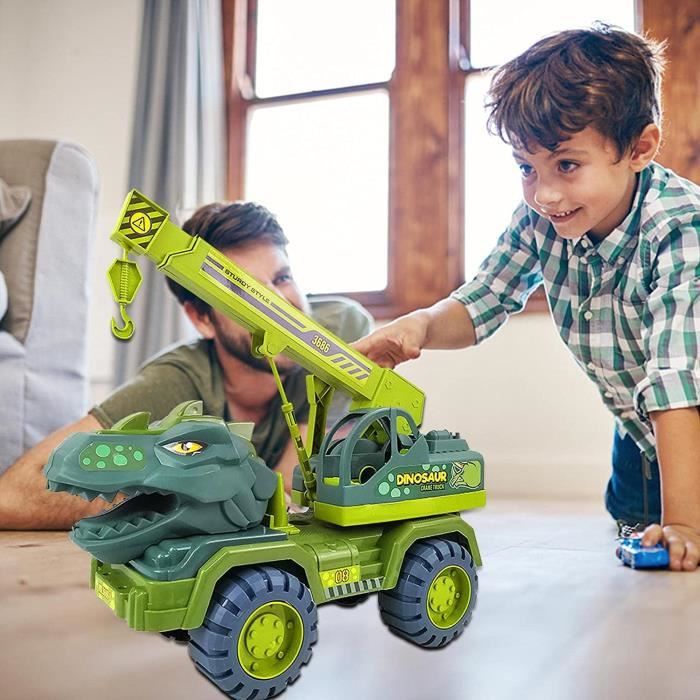 Comparer les prix de Grue de DinosaureDino Jouet Camion de Transporteur avec Figurine de DinosaureDinosaure Cadeaux pour Enfants Garçon Fille 3 4 5 Ans