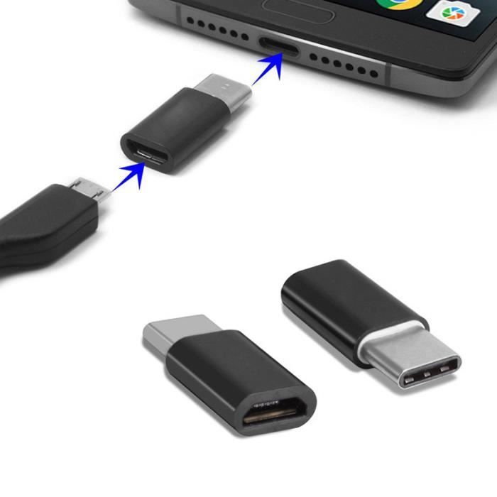 Adaptateur Connecteur Type C Femelle vers Micro USB Mâle