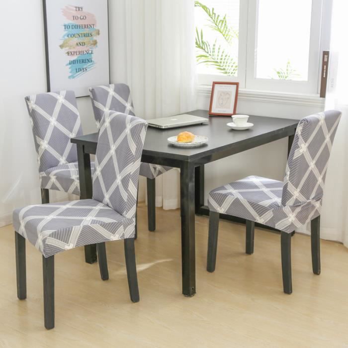Ystyle - Housse De Chaise Élastique 6 Pièces Gris - Protection Anti-Taches Pour Salle à Manger