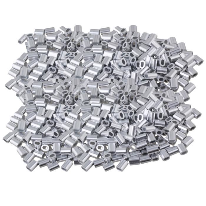 30 Manchons Double Virole Sertissage 9 Mm – Boucles Métalliques Argentées Pour Câble Acier, Sertir Cordons Et Câbles Solides