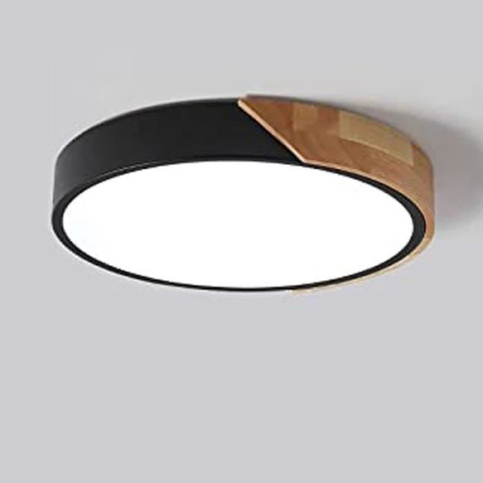 Plafonnier LED En Bois Rond Blanc Chaud 3000K, Plafonnier Rond En Bois 40cm Lampe Eclairage Interieur Chambre Coucher Salon Chambre Enfants 91207310