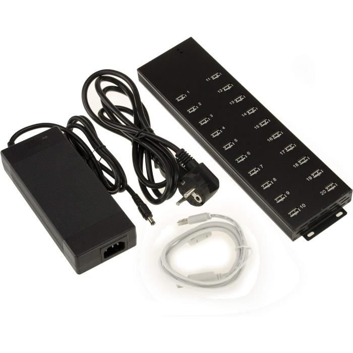 Multi-Device Charging Station, 50 Ports (30 USB A + 20 USB