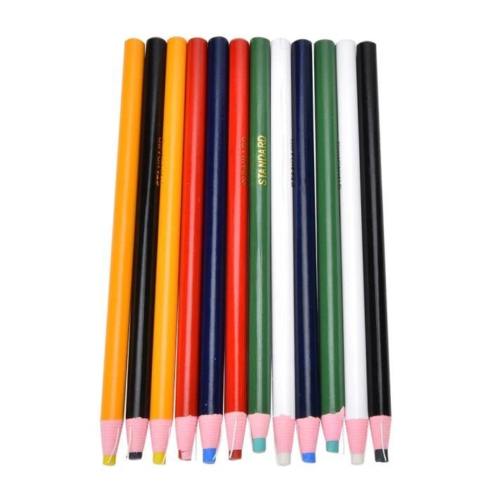 Crayon à Coudre de Couture 12 pièces Tailleur sans Craie Crayon de Couture pour Crayon en Tissu