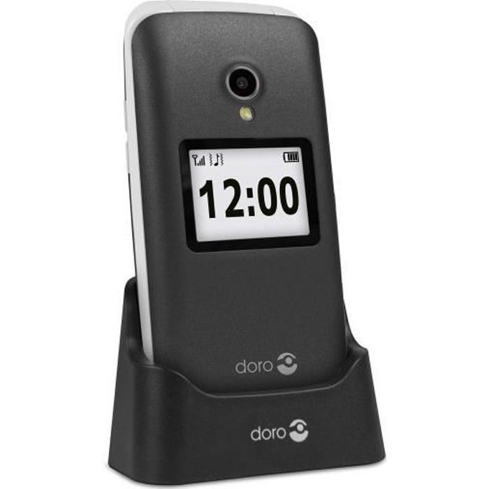 Vente T&eacute;l&eacute;phone portable Doro 2424, Clapet, 6,1 cm (2.4"), 3 MP, Bluetooth, 800 mAh, Gris, Argent pas cher
