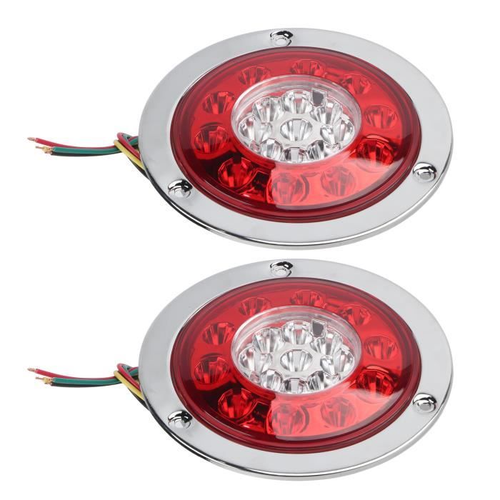 2 Feux LED Pour Plaque D'Immatriculation Remorque - 12V/24V Blanc Froid 6000K - IP65