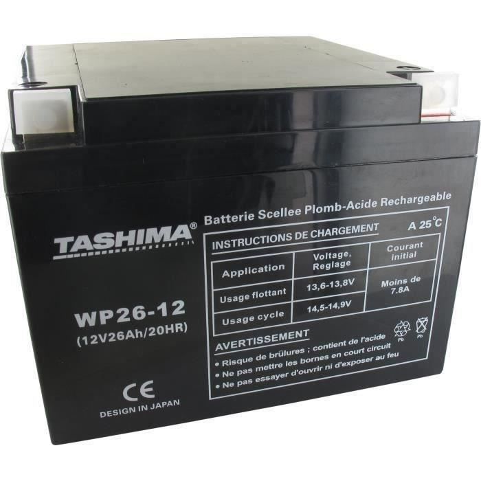 Batterie motoculture TASHIMA 12V, 26A adaptable pour SNAPPER