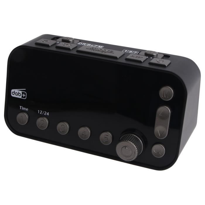 Réveil Radio LED Rétro – DAB/FM, Double Alarme, écran Grand Format – Pour La Table De Chevet Ou Le Bureau