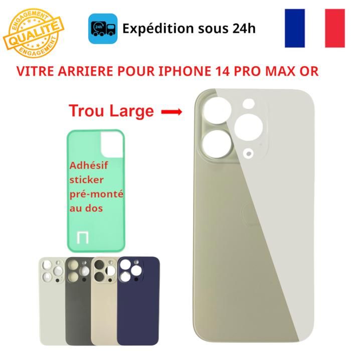 Vitre Arrière IPhone 13 Avec Adhésif - Blanc, Trou Pour Logo, Neuf, Marque GLOBALSTOCK
