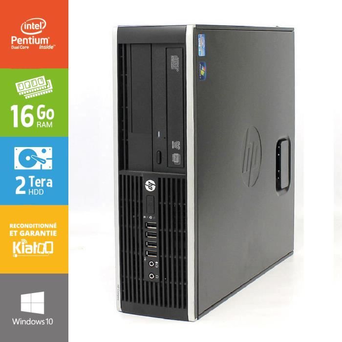 HP - Elite 6200 - PC de bureau - Processeur Intel Dual Core - RAM 16 Go - Stockage HDD 2 To - Windows 10 - Reconditionné - Hewlett packard