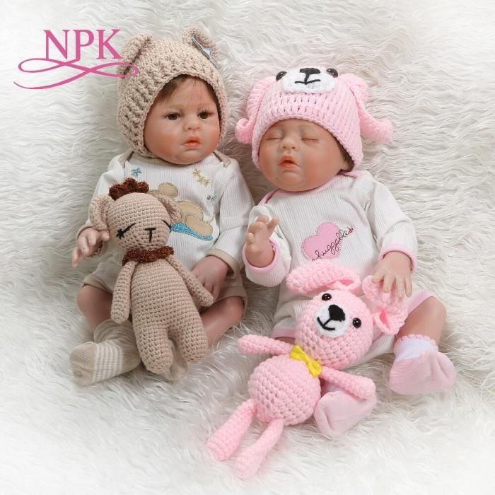 Poupée Reborn Réaliste Poupée Reborn Bébé Endormi 48cm - Réaliste Faite Main - Corps Tissu Doux Avec Accessoires Poupée Collection 48cm
