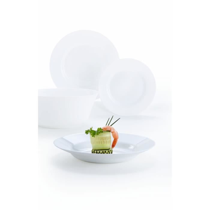 Service de table - LUMINARC - Everyday - 19 pièces - Opale - Compatible lave-vaisselle Service de table - LUMINARC - Everyday - 19 pièces - Opale - Compatible lave-vaisselle