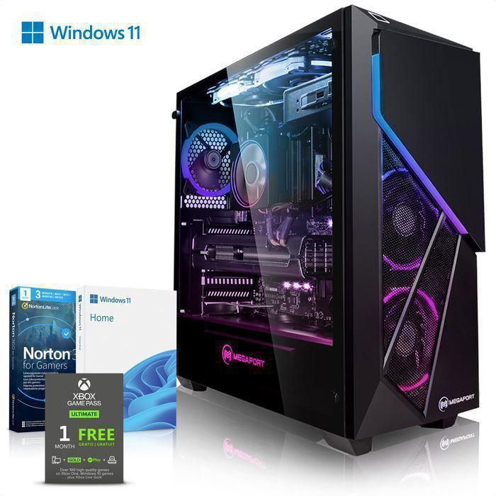 Top achat Ordinateur de bureau Megaport PC Gamer Falcon AMD Ryzen 7 3700X 8x 3,60 GHz • nvidia GeForce RTX2070 Super 8Go • 16Go DDR4 • 480 Go SSD • 1To • Windows 1 pas cher