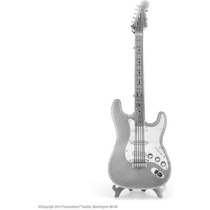 Maquette métal - Guitare électrique - Métal Earth - Enfant - 14 ans - Gris - 1 pièce - argenté - Acier