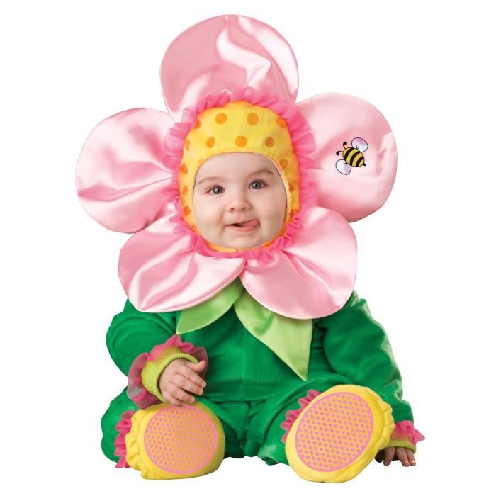 Déguisement Fleur pour bébé - Premium - Combinaison, Cagoule, 2 Chaussons - Bébé - Multicolore
