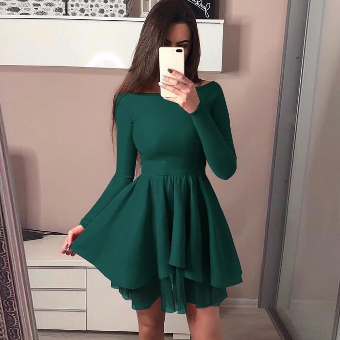 robe manche longue verte