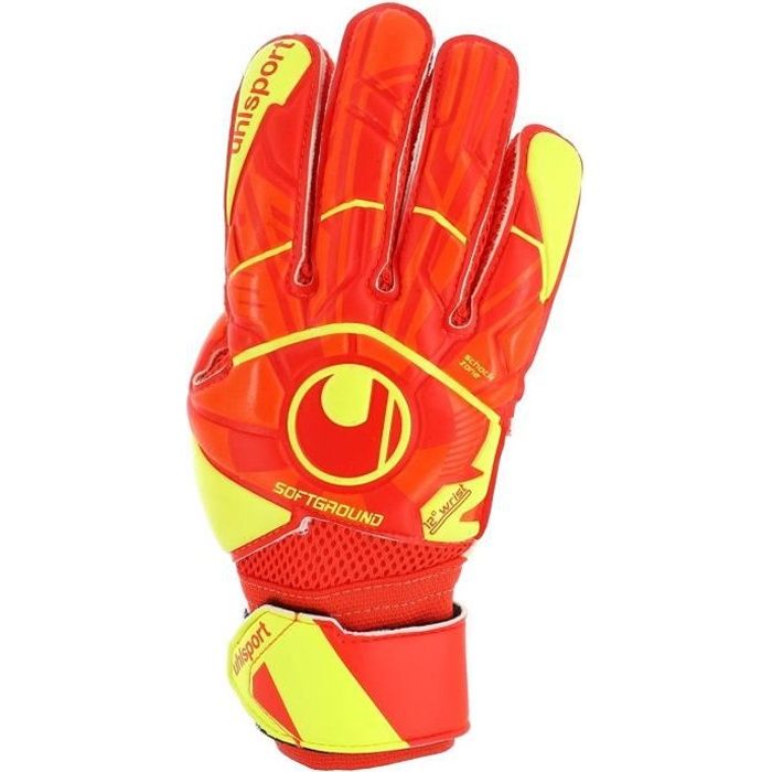 ICHNOS Defract Pro Gants de Gardien de But Football Paume étendue avec Barrettes Amovibles Noir Orange