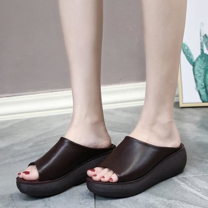 compensé sandale femme