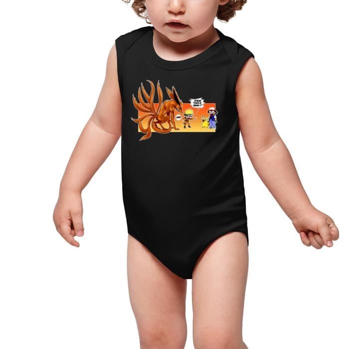 Body Bebe Sans Manches Noir Parodie Naruto Pokemon Pikachu Et Kyubi Un Nouveau Dresseur Body Bebe De Qualite Superieure Noir Cdiscount Pret A Porter
