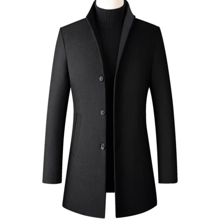 Manteau Homme Trois-quarts Coupe-vent - Style Trench Coat - Tissu Chaud Et Respirant - Grande Taille