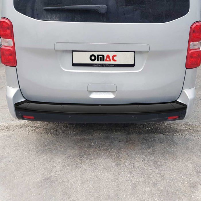 Protection Pare-chocs Arrière Citroën Jumpy 2016+ - Acier Inox Poli Chrome Noir - Anti-rayures Seuil Coffre - Kit Collage Inclus