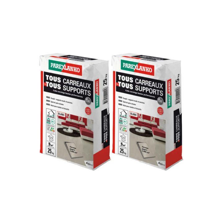 Lot de 2 Colles carrelage améliorées PAREXLANKO Tous carreaux tous ...