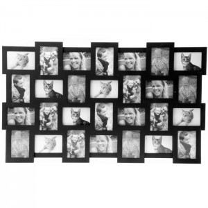 Cadre Photos Bois Geant 28 En 1 Noir Achat Vente Cadre Photo Bois Cdiscount