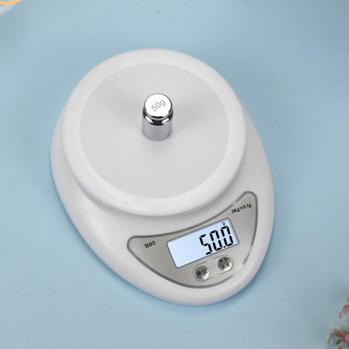 Balance De Cuisine Électronique 5kg - Minuteur Et Thermomètre - Accrochable
