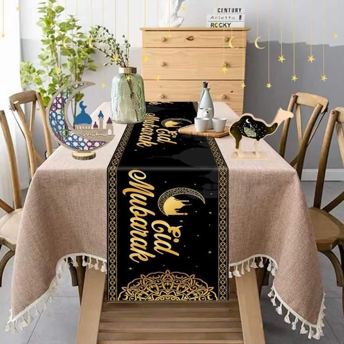 Chemin De Table LivinEase Noir 42x240 Cm - Élégant Et Robuste 250g/m² Pour Table à Manger, Noël Et Fêtes