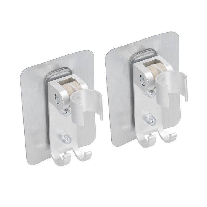 Support Adhésif Réglable Pour Pommeau De Douche Alyvisun - 2 Pièces Avec Crochets, Sans Perçage, Diam. 18-22mm