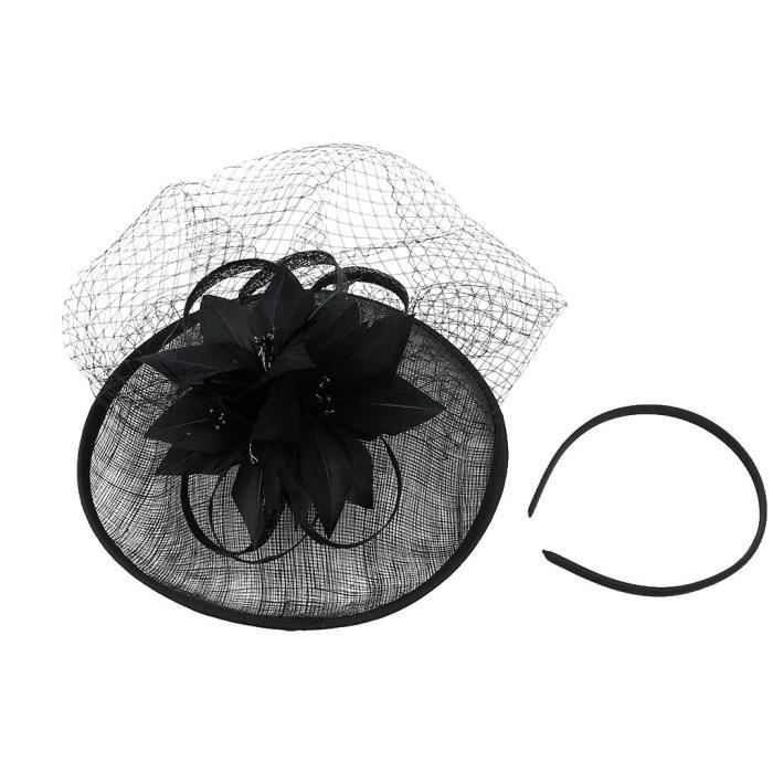 Fascinator Chapeau Femme Rose Organza Plume Diadème Chapeau Floral Vintage Tea Party Chapeaux Cocktail Party Accessoires De Cheveux De Mariage