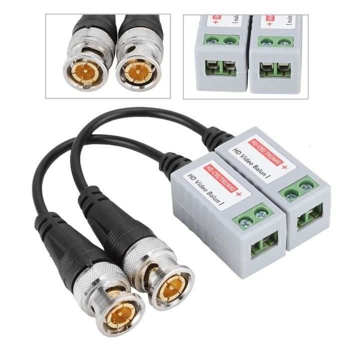Lot De Paires émetteur-récepteur BNC Vers RJ45 Pour Caméra CCTV (TVI/AHD/CVI)