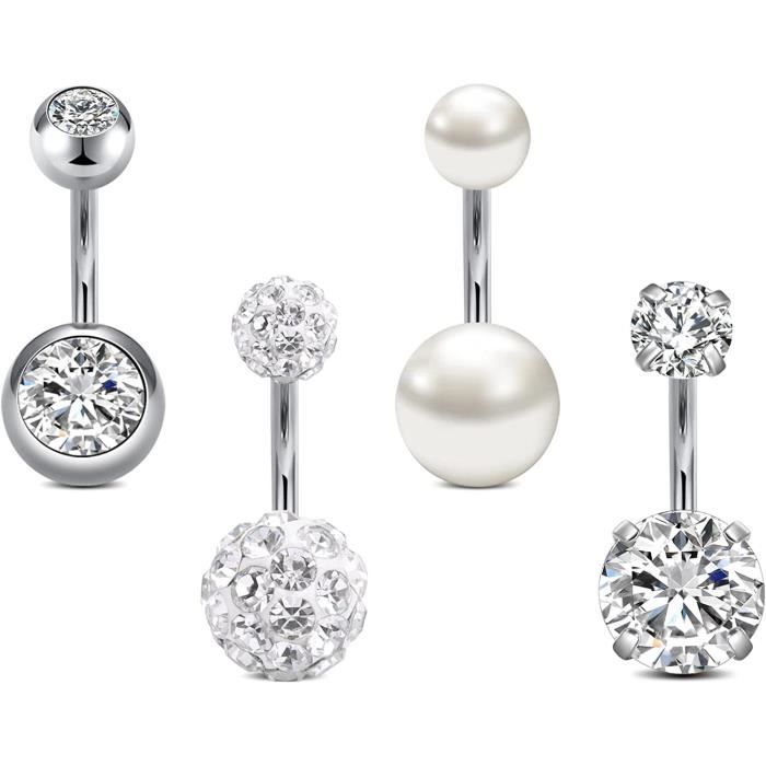 Industrial Piercing 14G Acciaio Chirurgico - Gioielli Opale Cuore Per Uomo E Donna