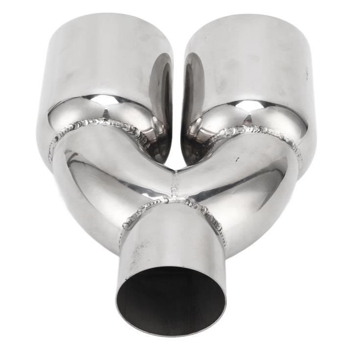 Double Echappement 63mm Embout Échappement Acier Inoxydable 63mm - Double Sortie - Voiture Poing Americain