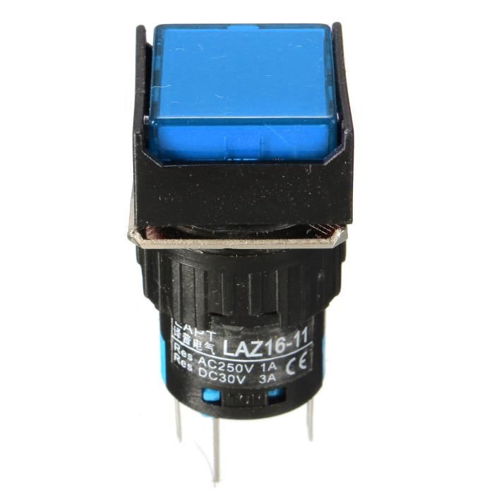 Bouton Poussoir Momentané 16mm étanche IP67 - 3A/36DC 220V - Pour Voiture, Industrie, Extérieur