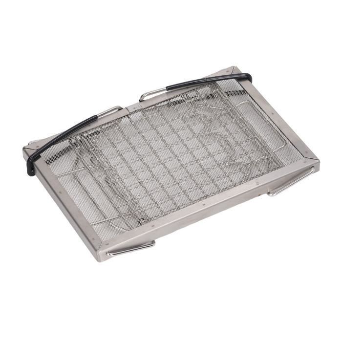 Grille-pain De Camping Pliable – Acier Inoxydable, 2 Modes, 25.5x15cm, Avec Sac De Rangement, Pour Réchaud Gaz