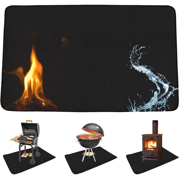 Tapis Ignifuge Vegena 120x100cm - Protection Sol Pour Barbecue Gaz & Feu Extérieur
