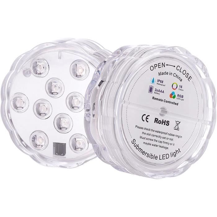 Lampes De Piscine Led Submersibles Rechargeables Avec Télécommande