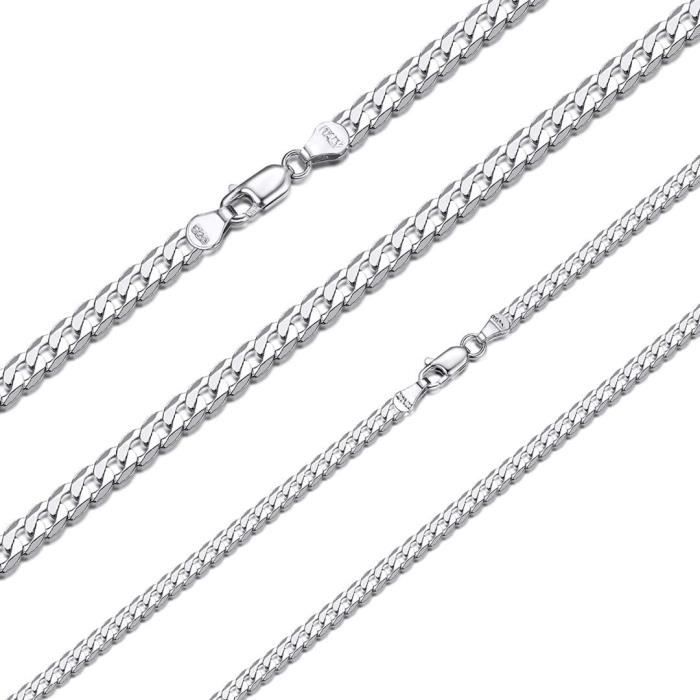 Chaîne En Argent Sterling 925 Homme – Maille Cubaine/Figaro 3 Mm Ou 5 Mm, Longueurs 36 à 71 Cm - 2