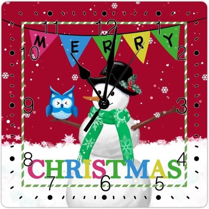 Décoration Murale Noël 'Joyeux Noël' - Panneau MDF Avec Bonhomme De Neige, Sapin, étoile